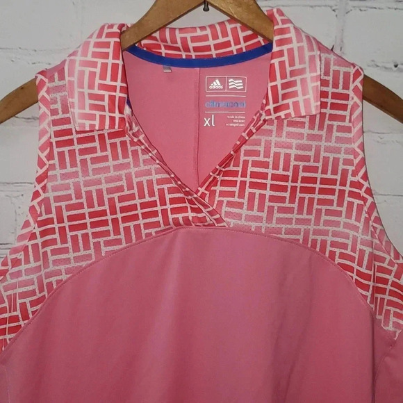 Adidas Climacool Geometric Pattern Golf Shirt Size XLarge - Picture 2 of 8